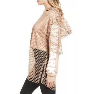 IVY PARK(R) Mesh Overlay Logo sand Hoodie S